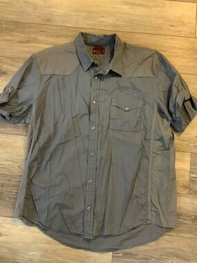 American Rag Men's Short-Sleeve Button-Down Shirt in Gray